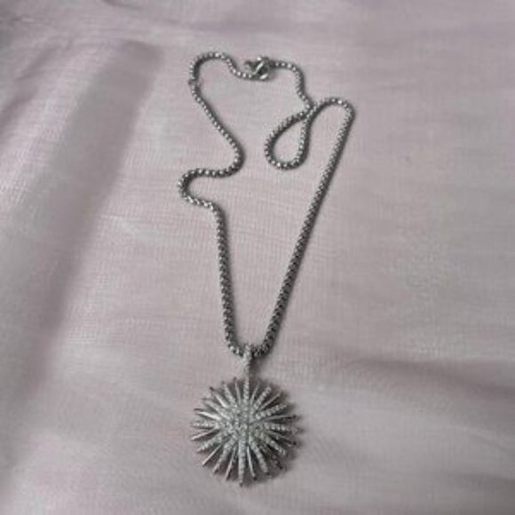Fashion David Yurman Starburst Pendant with Pav Sterling Silver Necklace - Picture 4 of 7